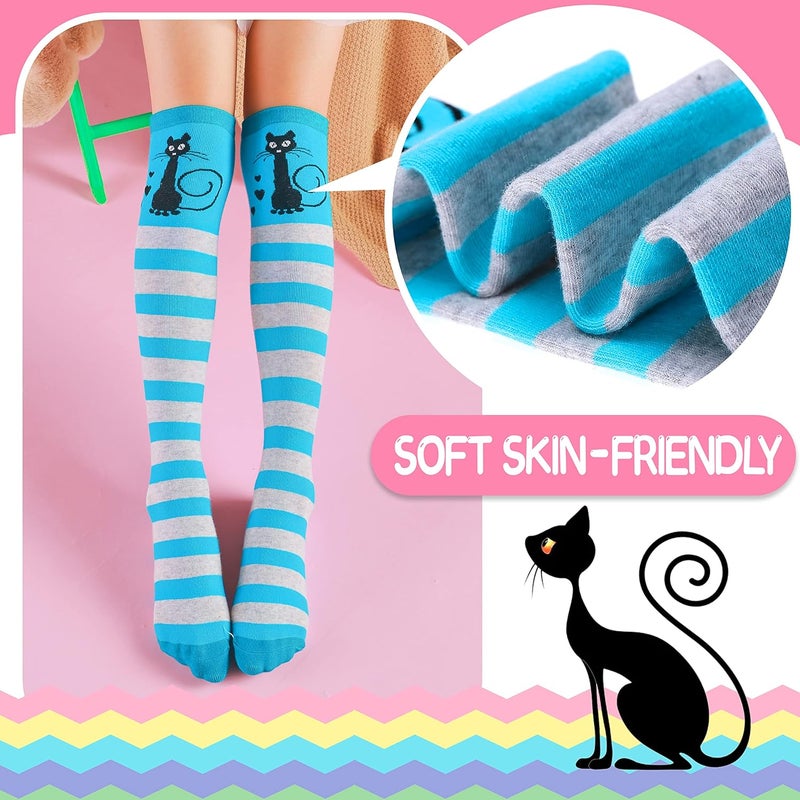 ANTSANG Kids Girls Knee High Socks Long Boot Crazy Silly Fun Gift Cute Tall Animal Socks for Child 6 Pairs - Image 2